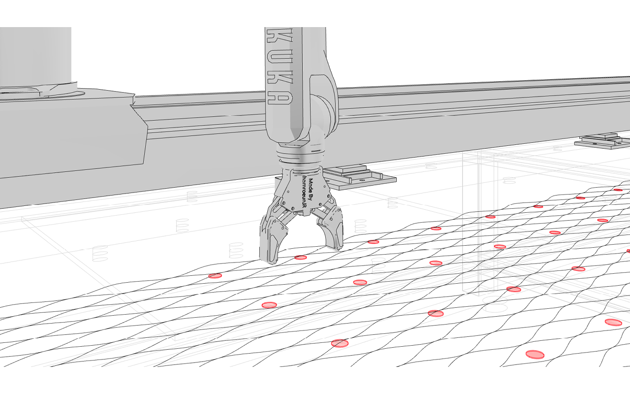 Robotic arm movement with  target planes set at the pinching  points